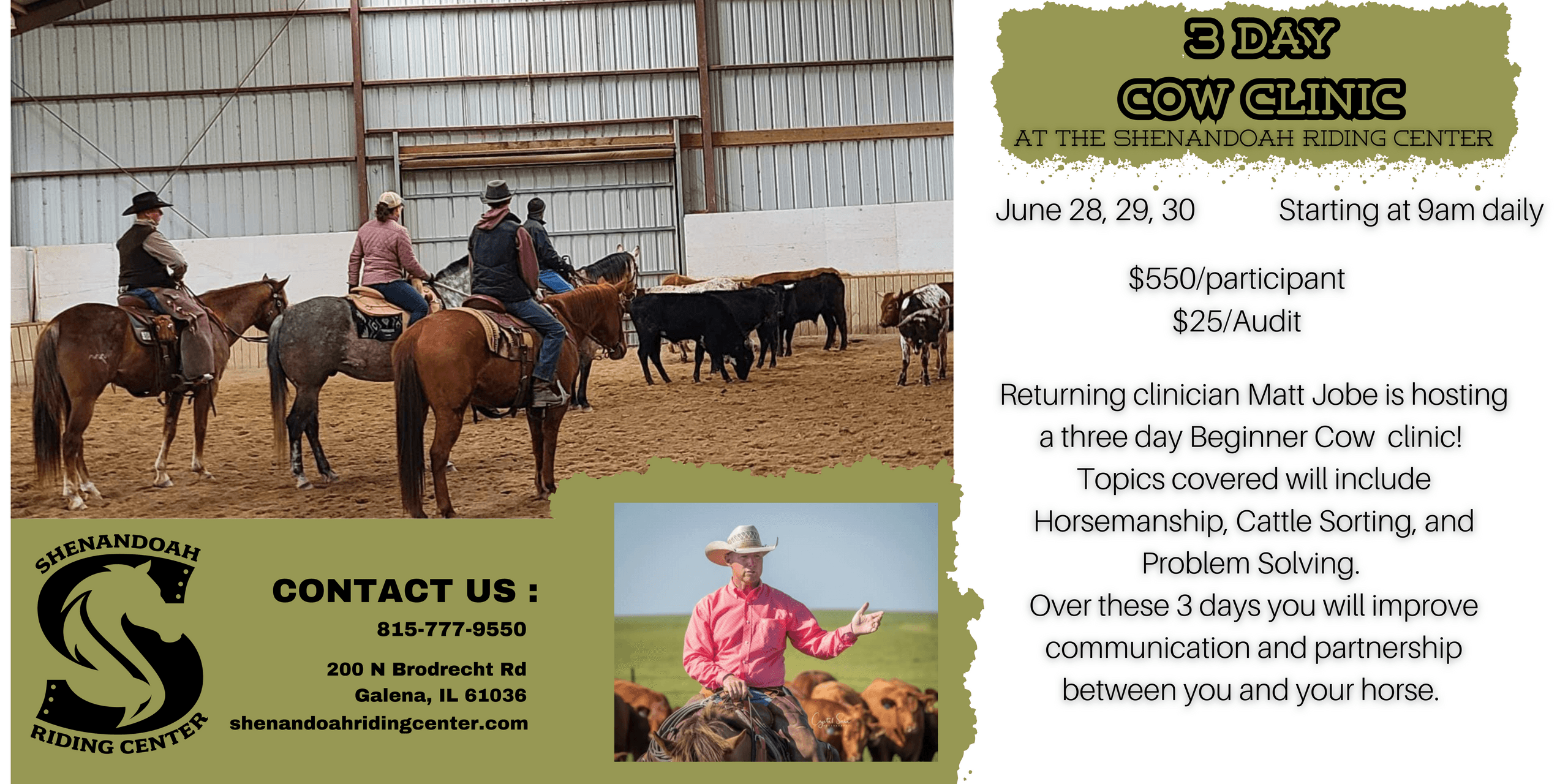 3-Day Beginner Cow Clinic in Galena, Illinois