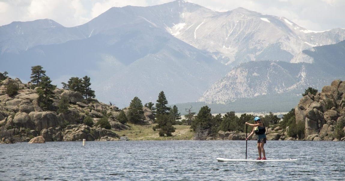 Stand-Up Paddleboarding on Turquoise Lake, Colorado