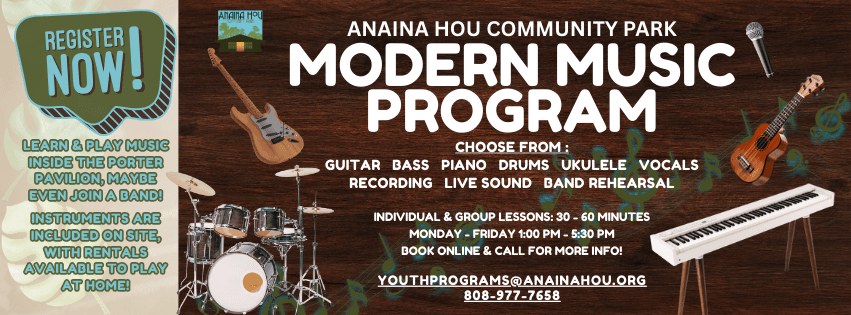 Unlock Your Child's Creativity with Music Lessons at Anaina Hou Community Park, Kilauea