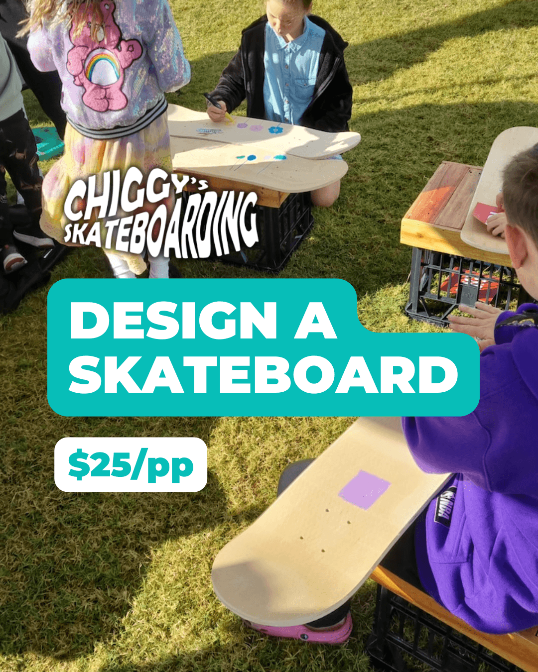 Design a Skateboard Workshop at Chiggy's Indoor Skatepark, Coolum Beach