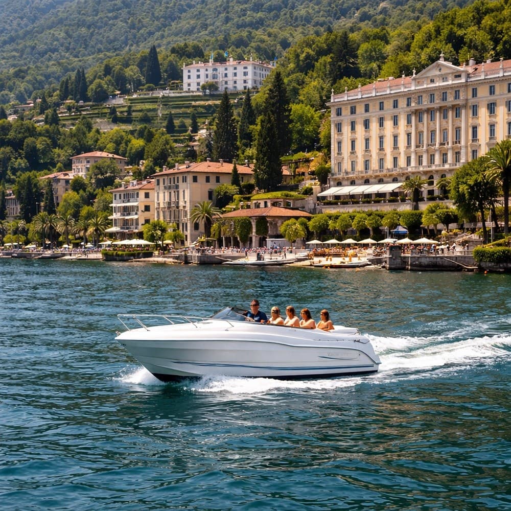 Six-Hour Private Boat Tour from Lecco: Lake Como Villas, Island & Waterfalls photo 1