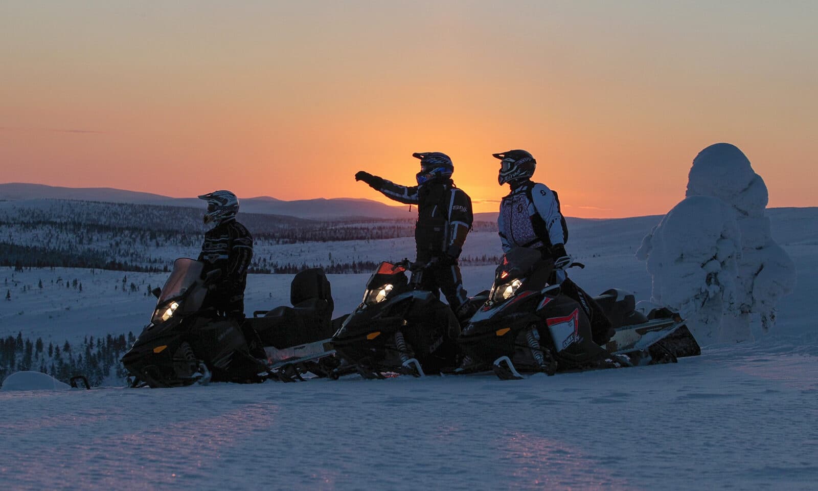Winter Snowmobile Tour at Kelo Resort in Pallas