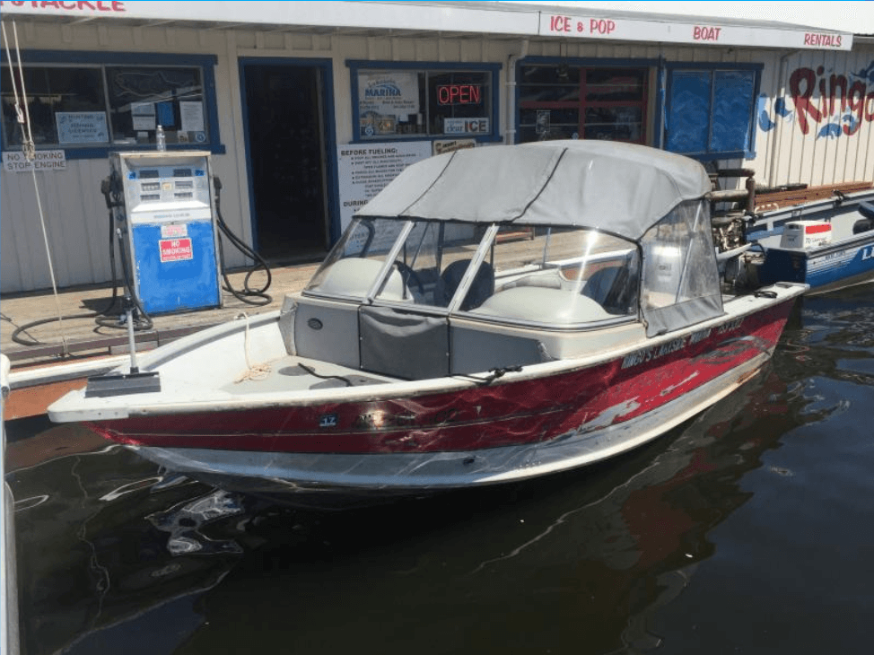 Explore Oregon Lakeside with the 17' Red Osprey Boat Rental