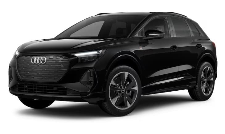 Black Audi SUV on white background, vehicle prepped for road trips