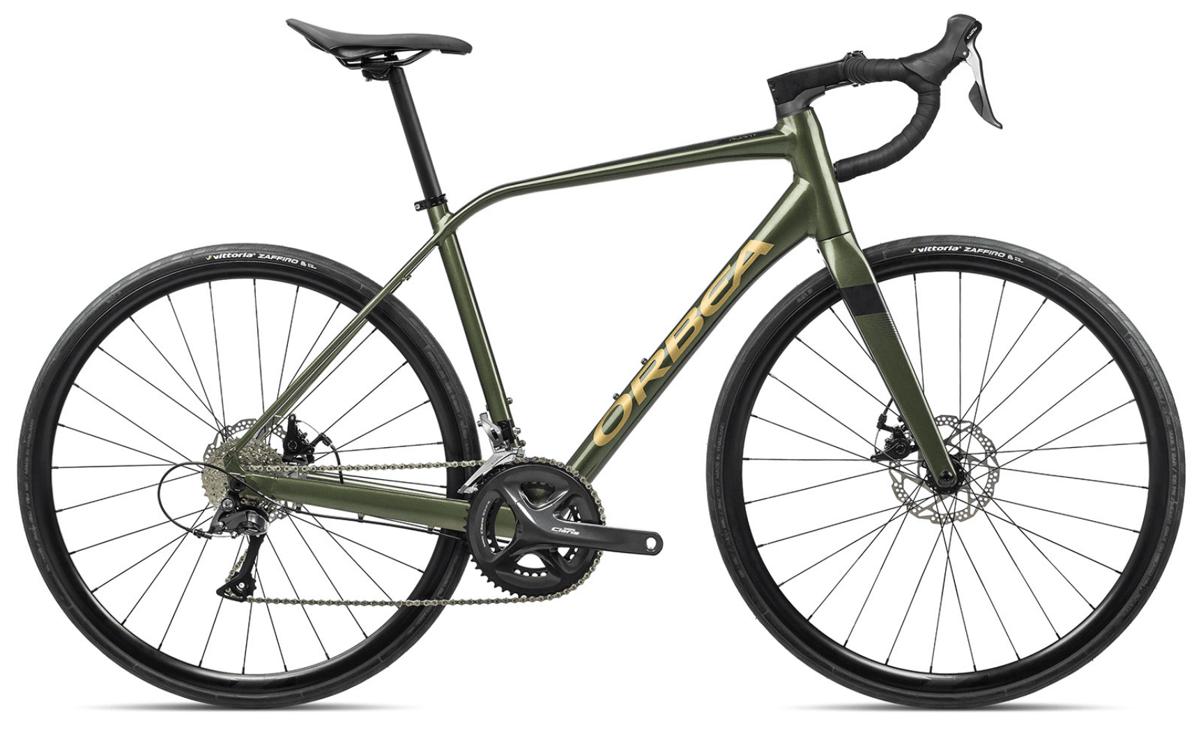 Olive gravel/road bike studio shot for offroad and touring rides