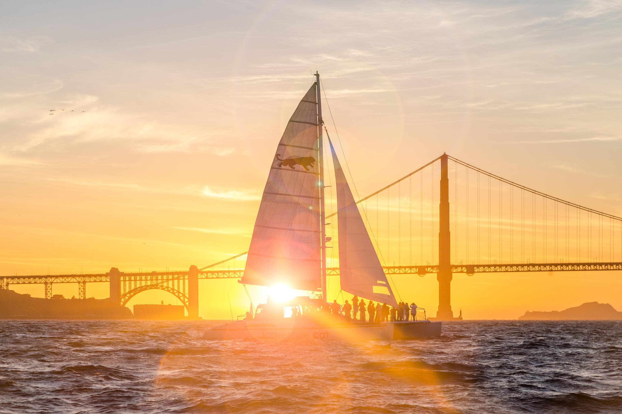 Sunset Sail on San Francisco Bay with Adventure Cat