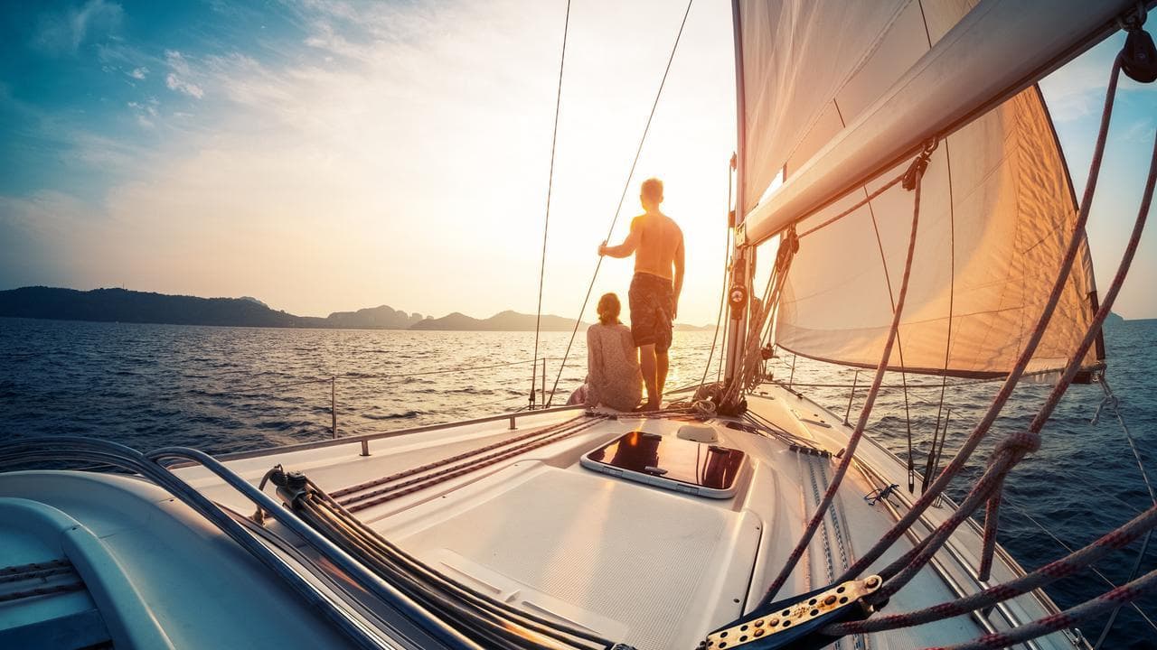 Weekday Sunset Sailing on Lake St. Clair, Michigan