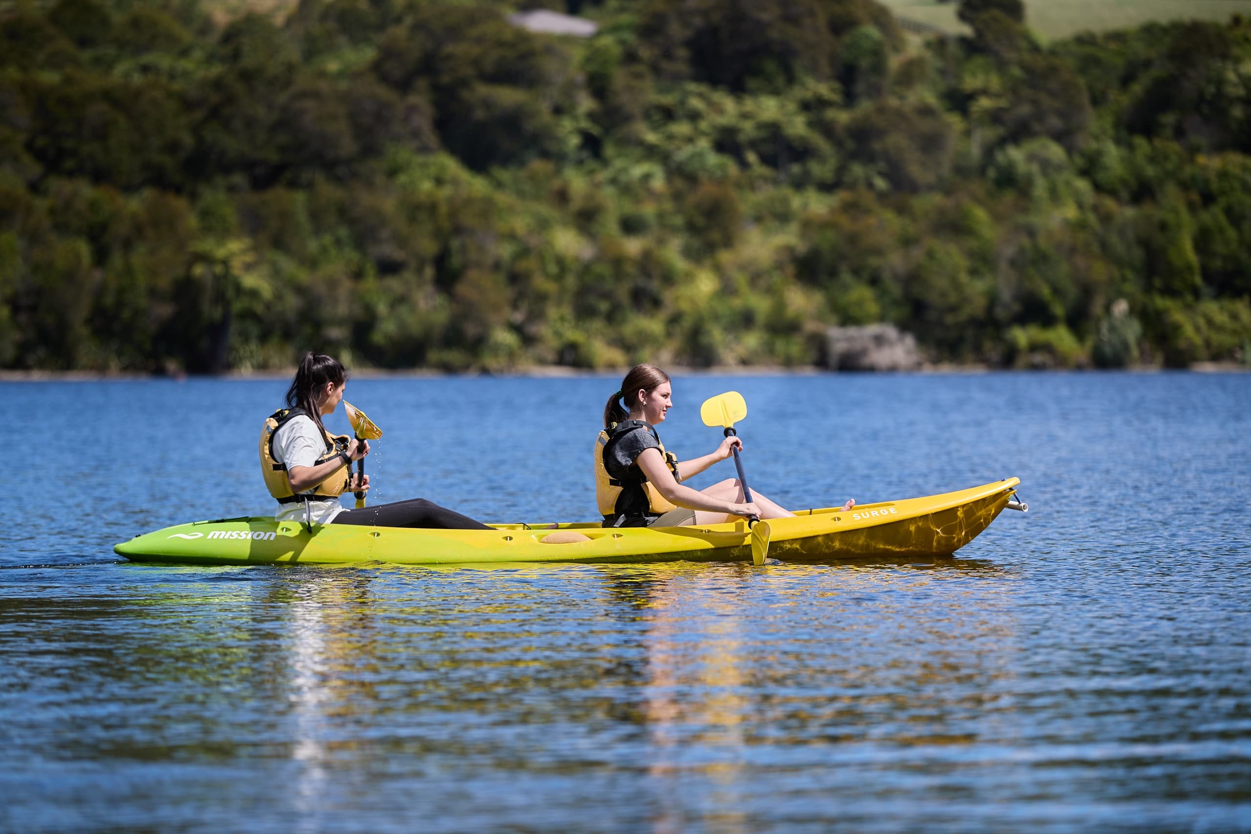 Double Kayak Hire on Lake Karapiro with Riverside Adventures Waikato