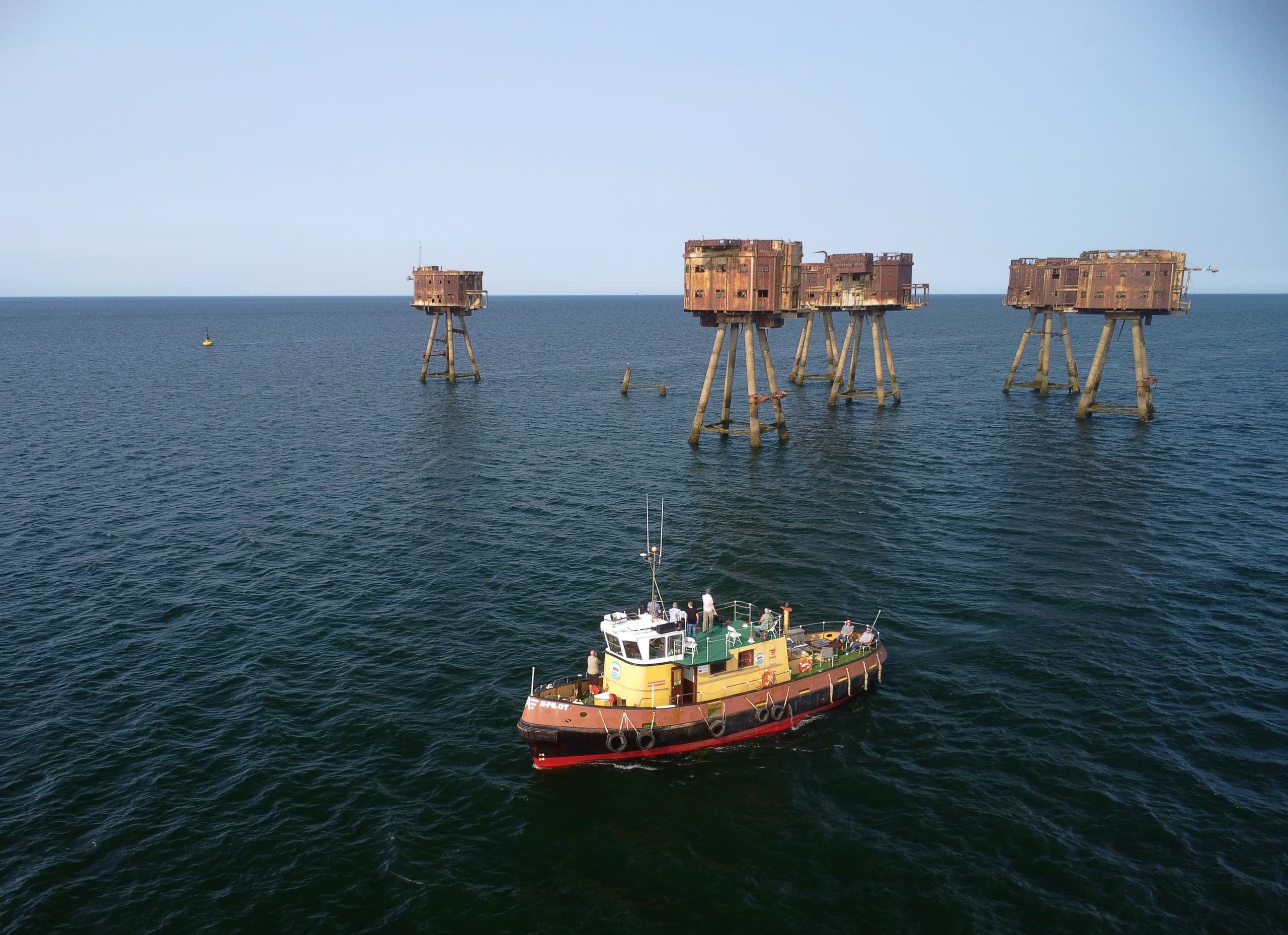 Drone Grand Forts Tour — Drone-Friendly Boat Trip from Queenborough to Thames Estuary Forts photo 1