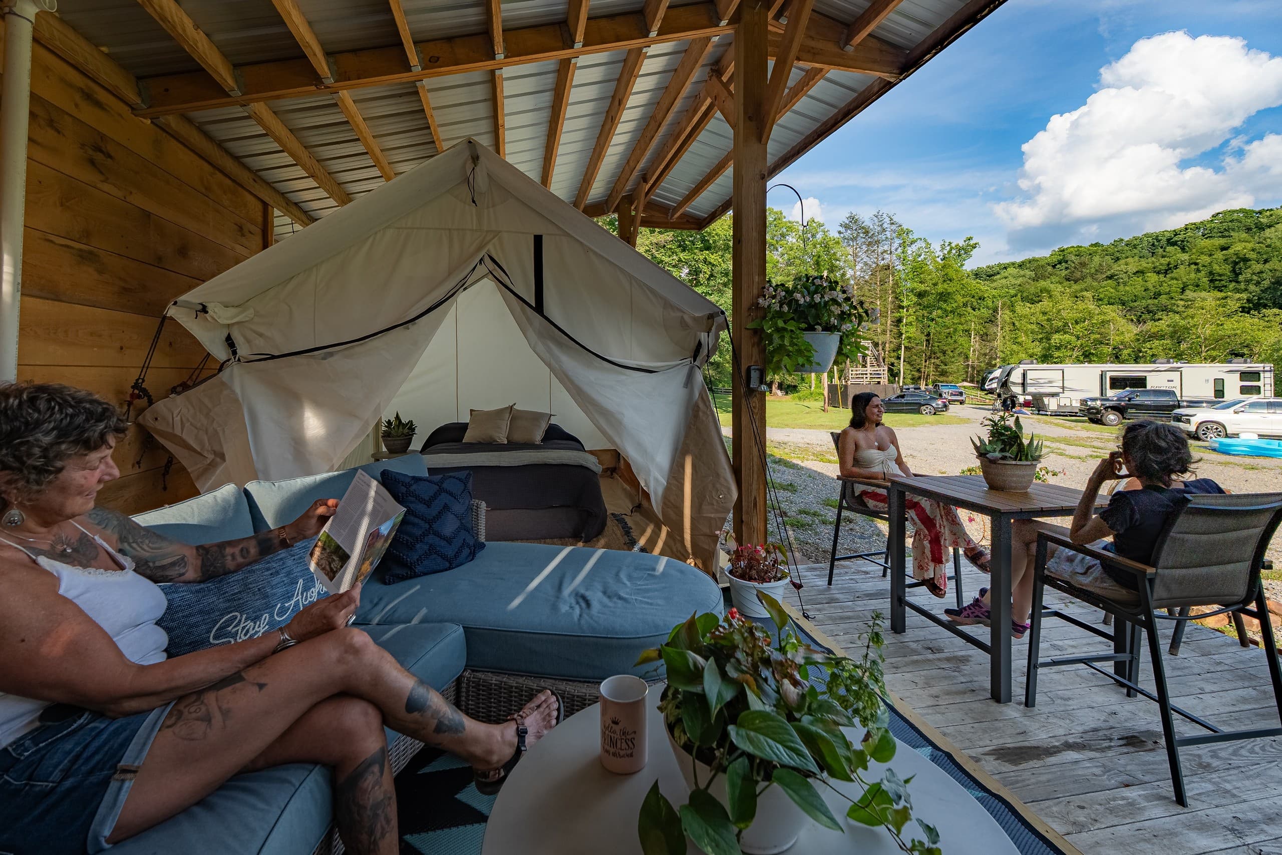Riverside Glamping on Meadow River: Rail-Trail Access and Private Amenities in Nallen WV photo 4