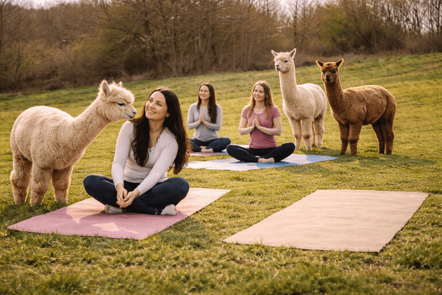 Alpaka Yoga in Westerngrund: Gentle Yoga with Friendly Alpacas on a Bavarian Pasture