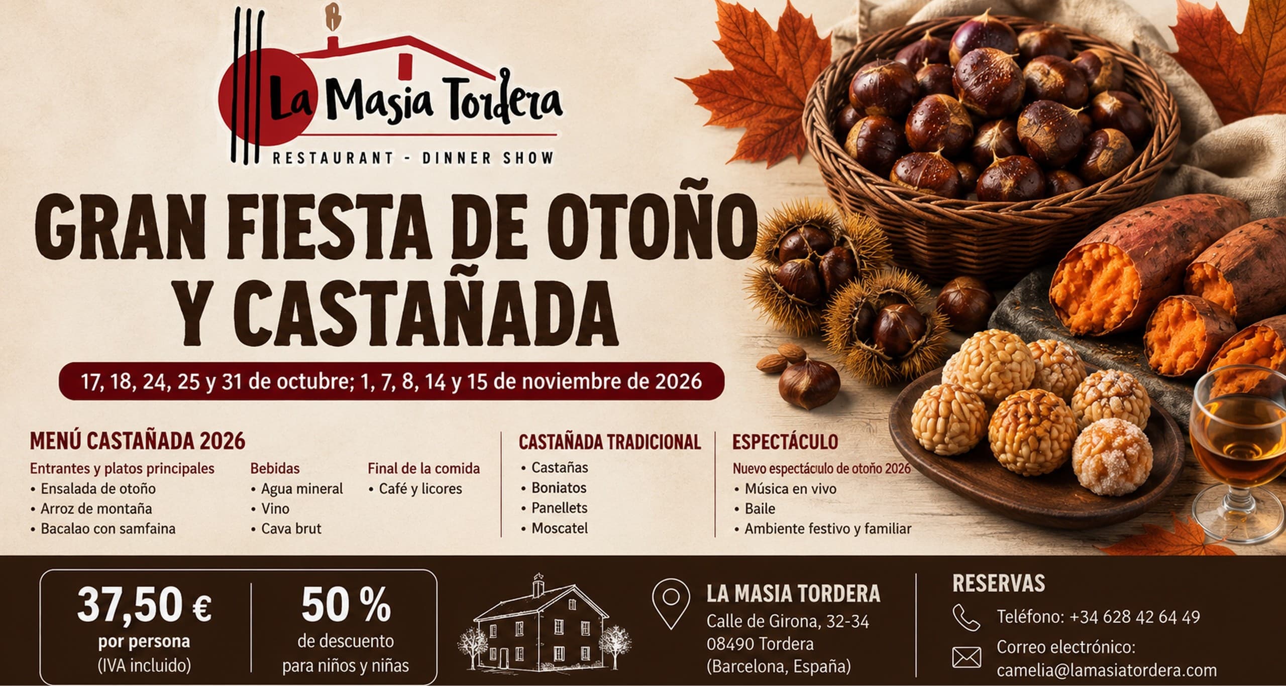 Castañada 2026 at La Masia Tordera: Catalan Autumn Feast in Tordera photo 1