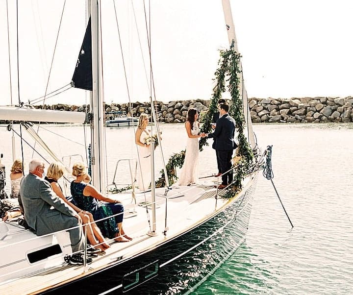 Intimate Wedding Ceremony on a Vintage Sailboat in Chula Vista