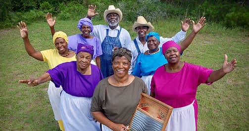 Gullah gospel singers performing outdoors in coastal South Carolina