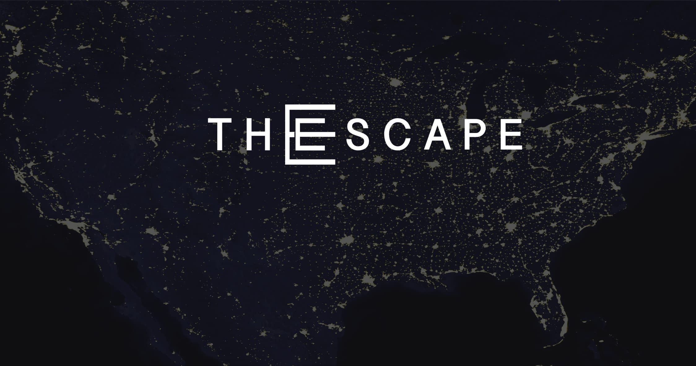 Night satellite map of United States with brand logo