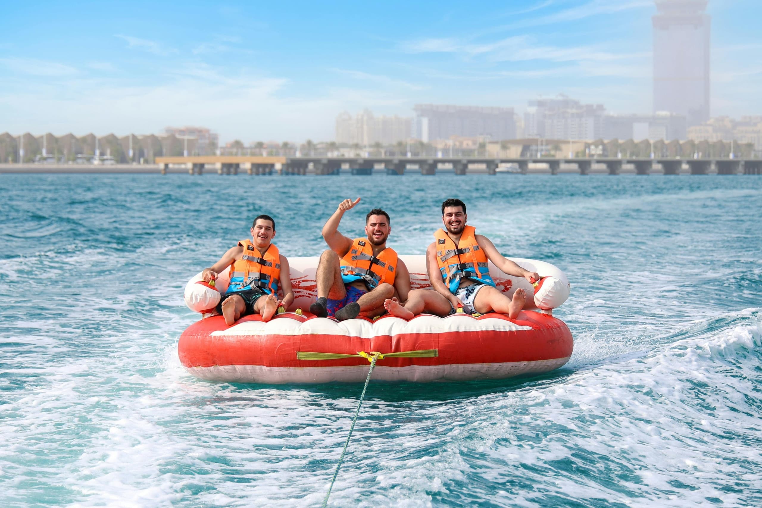 Crazy Sofa: High-Speed Inflatable Sea Ride in Badalona, Catalunya