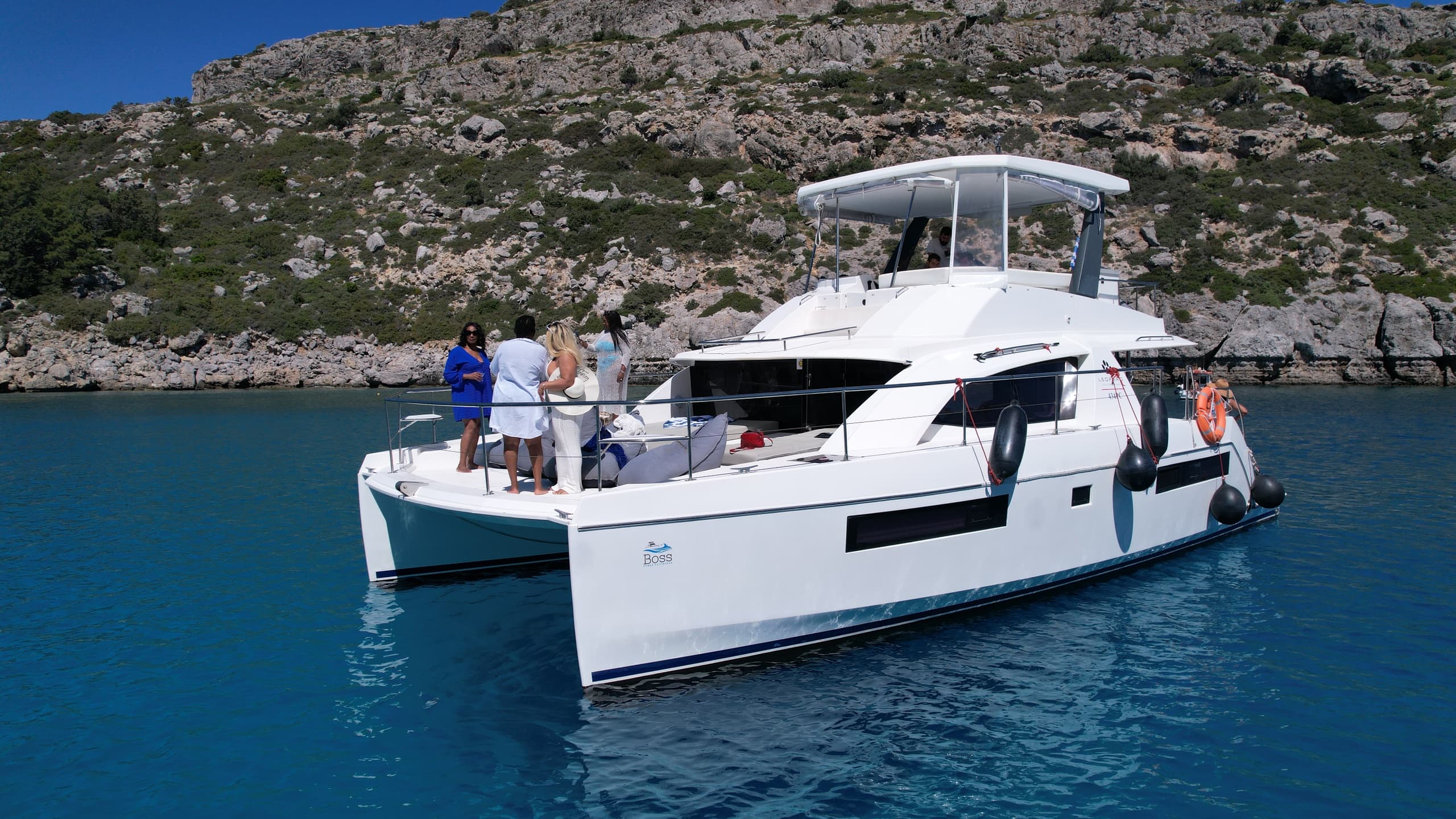 Rhodes Power Catamaran 'Boss' Day Cruise with Catamaran Cruises Rhodes