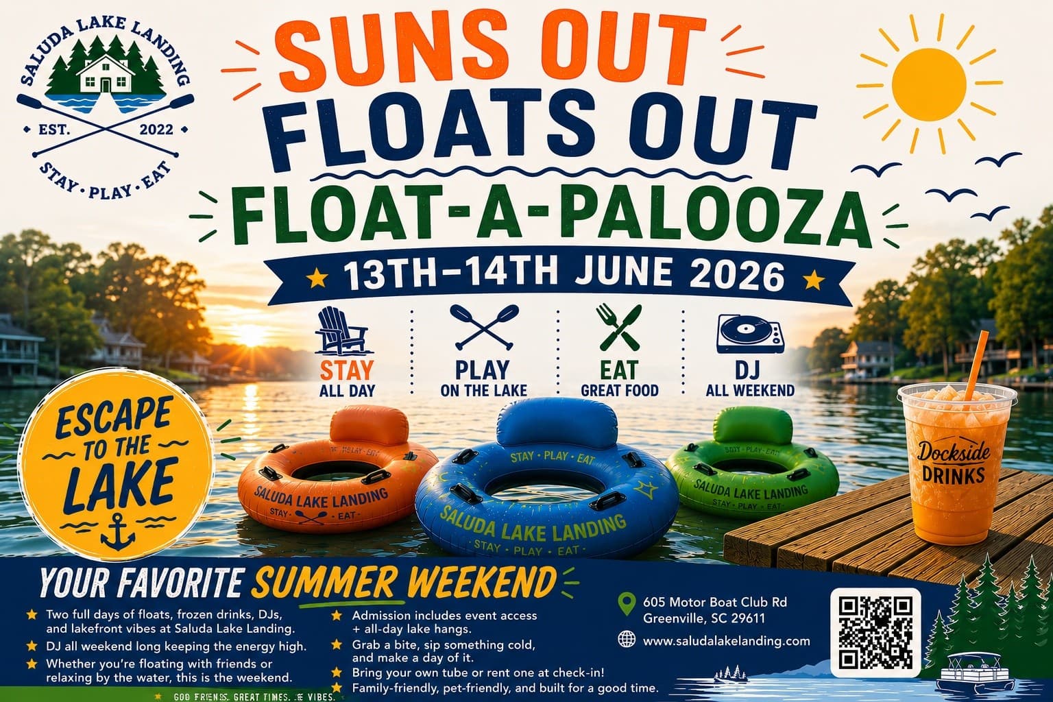 Saluda Lake Float-A-Palooza: DJs, Drinks, and All-Day Lake Vibes Near Greenville photo 1