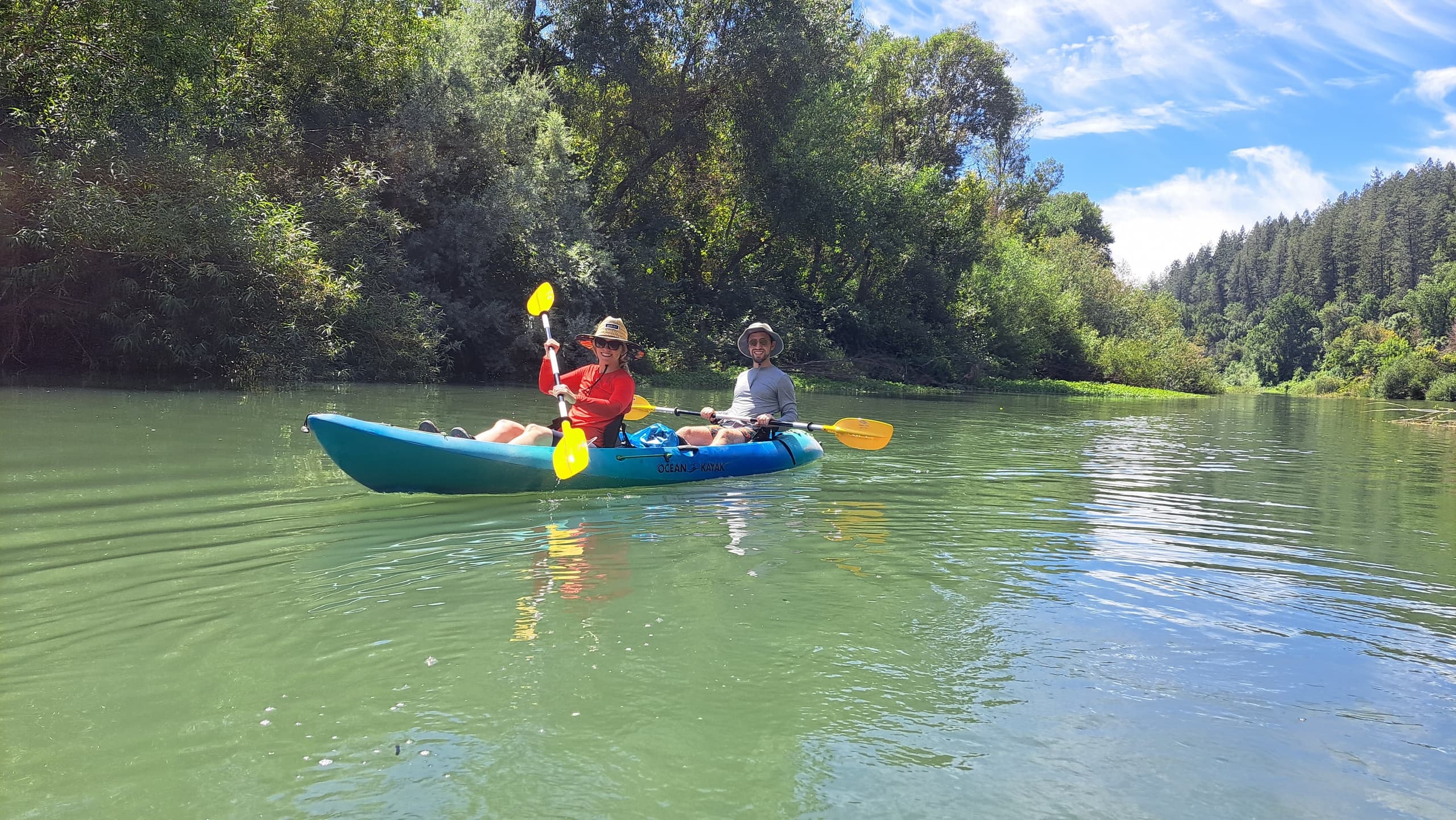 Serene Kayaking on Russian River Near Healdsburg