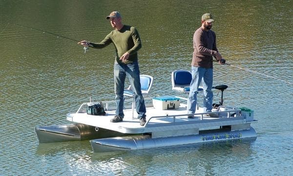Fishing on a Pontoon with Monument Lake Resort in Weston