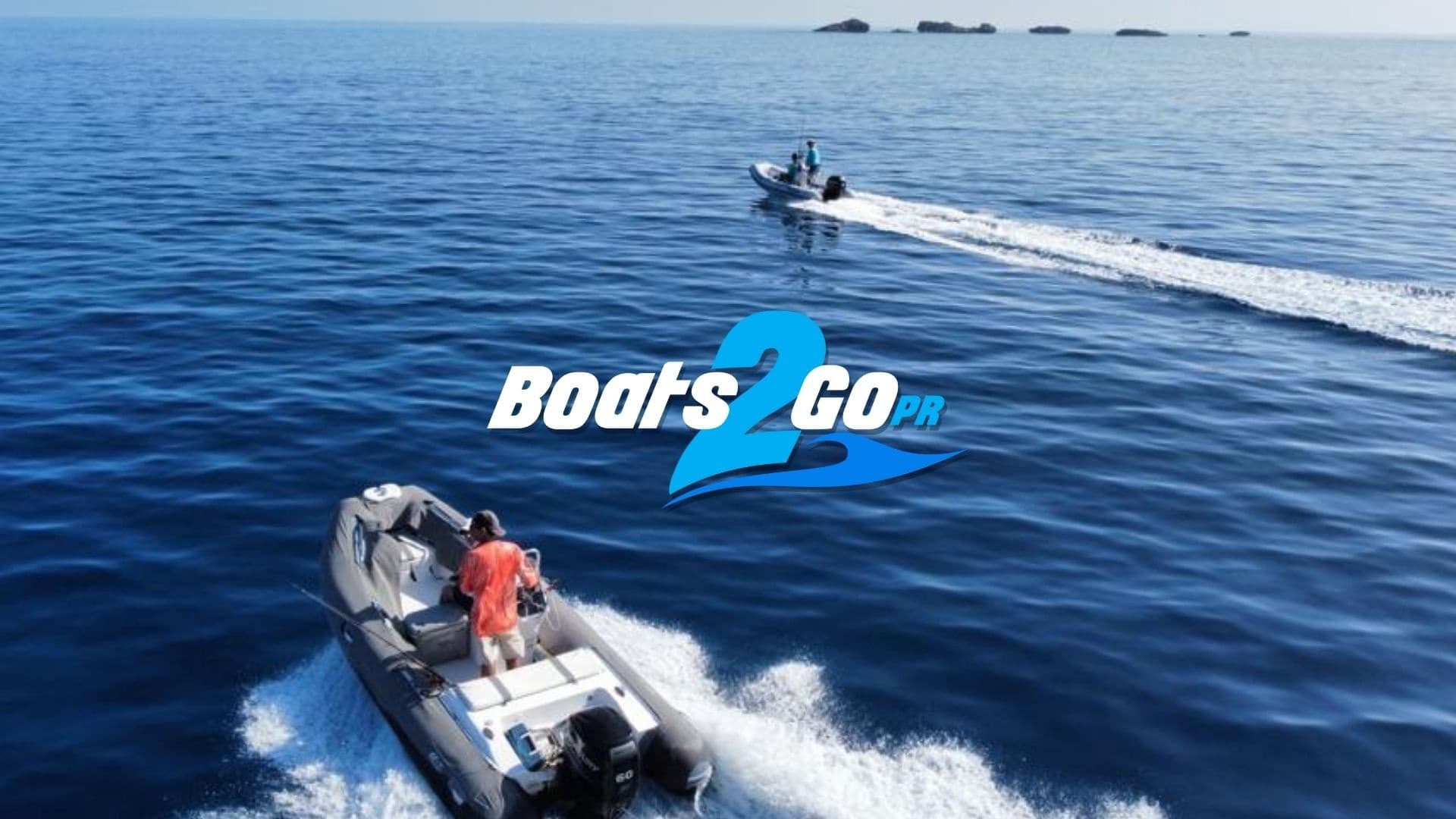 Small motorboat cruising open blue ocean off Puerto Rico coast