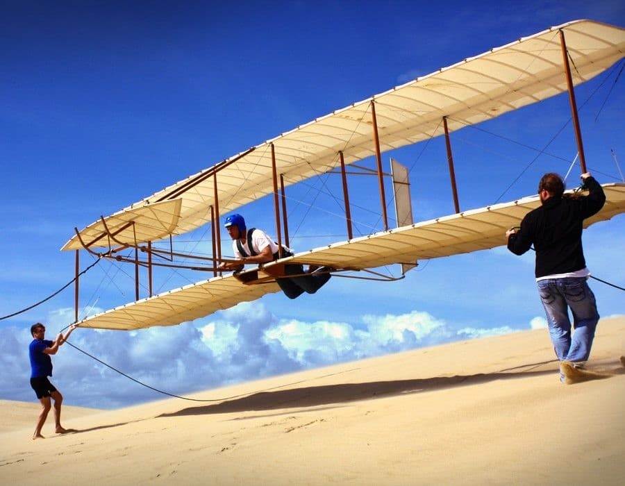 Fly the 1902 Wright Glider at Jockey’s Ridge — Tethered Flights with Kitty Hawk Kites