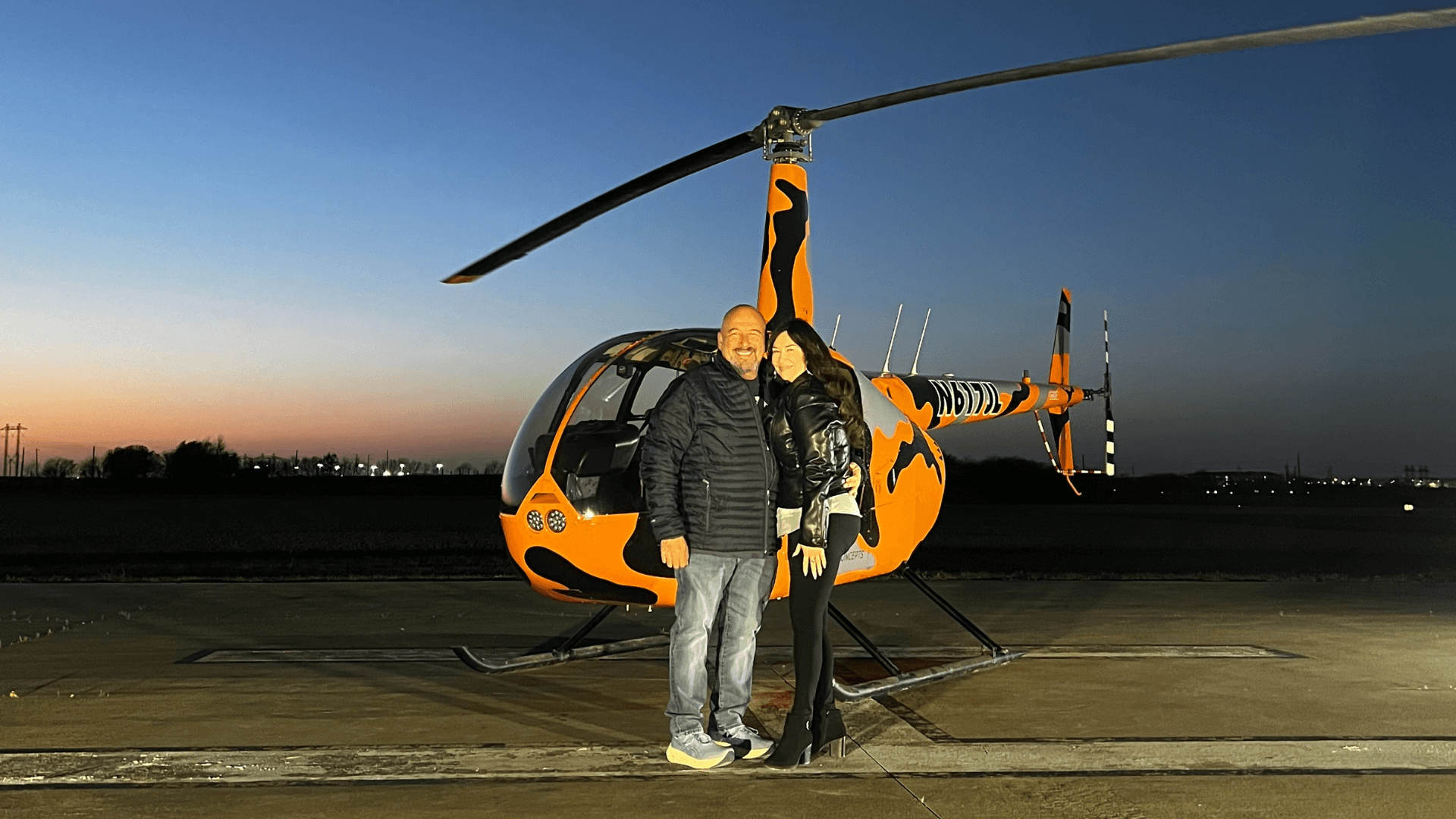 Night Helicopter Flight Over Austin Skyline - Valentines Week