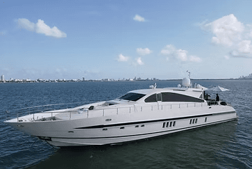 Set Sail on the 95ft Leopard: Miami Beach Charters with Jacuzzi & Floating Mat