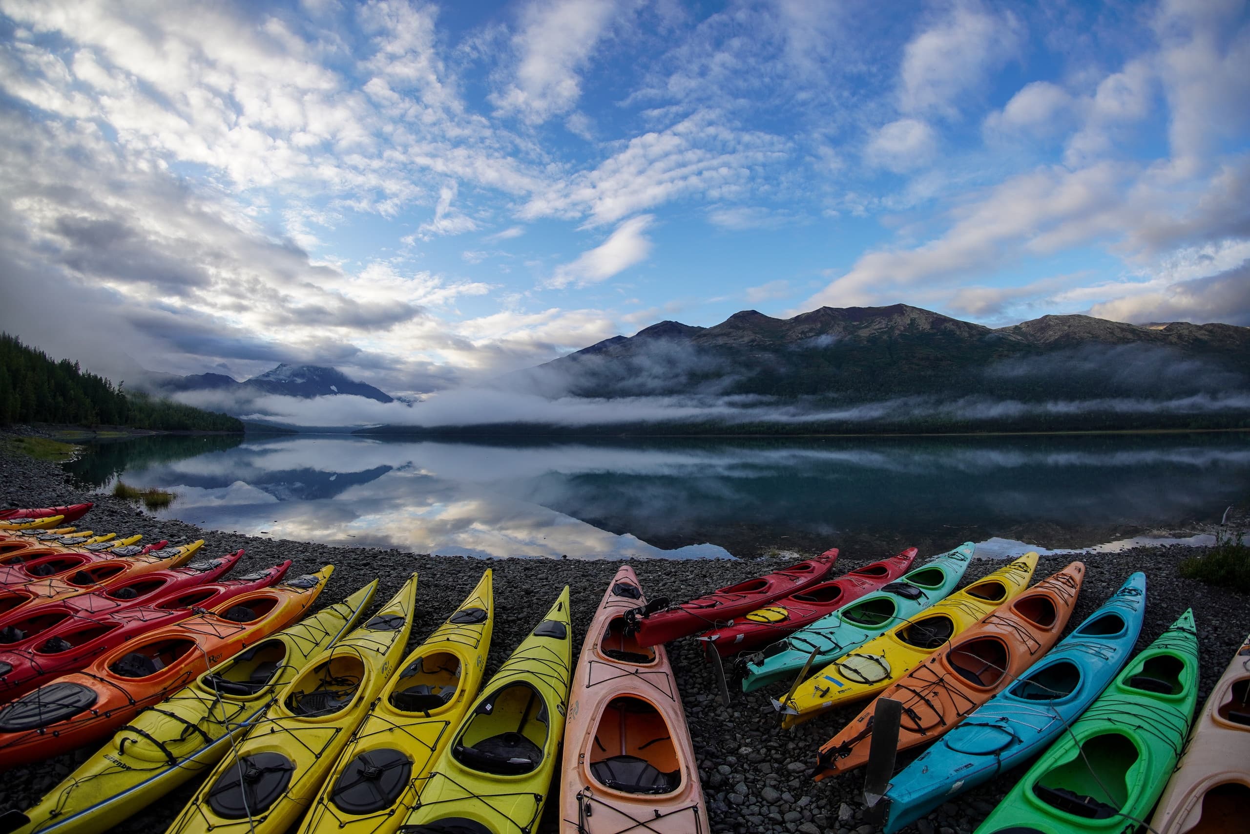 Guided Kayaking at Eklutna Lake with Lifetime Adventures Alaska