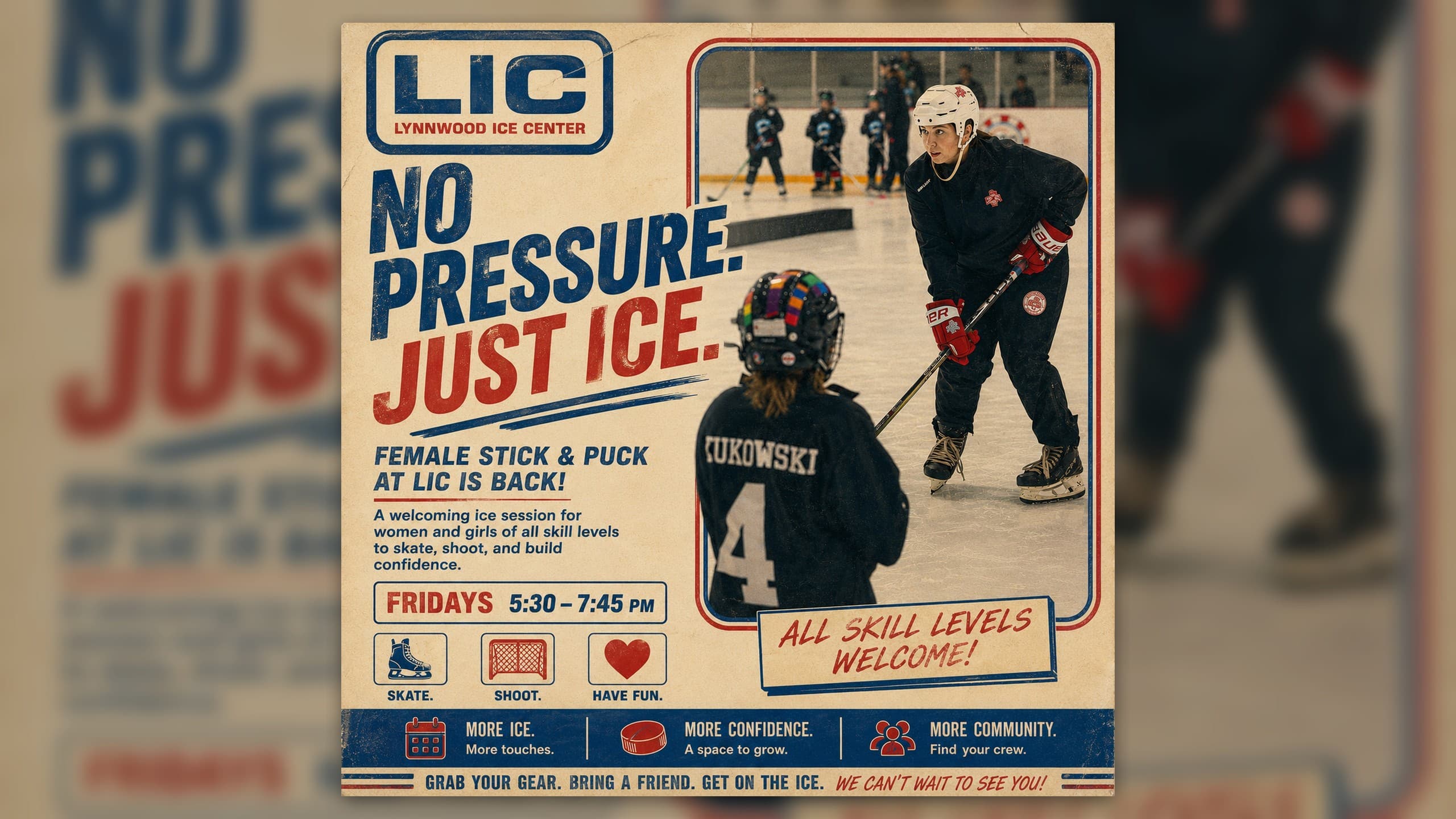 Female Stick and Puck: Focused Hourly Ice Sessions for Women & Girls in Lynnwood