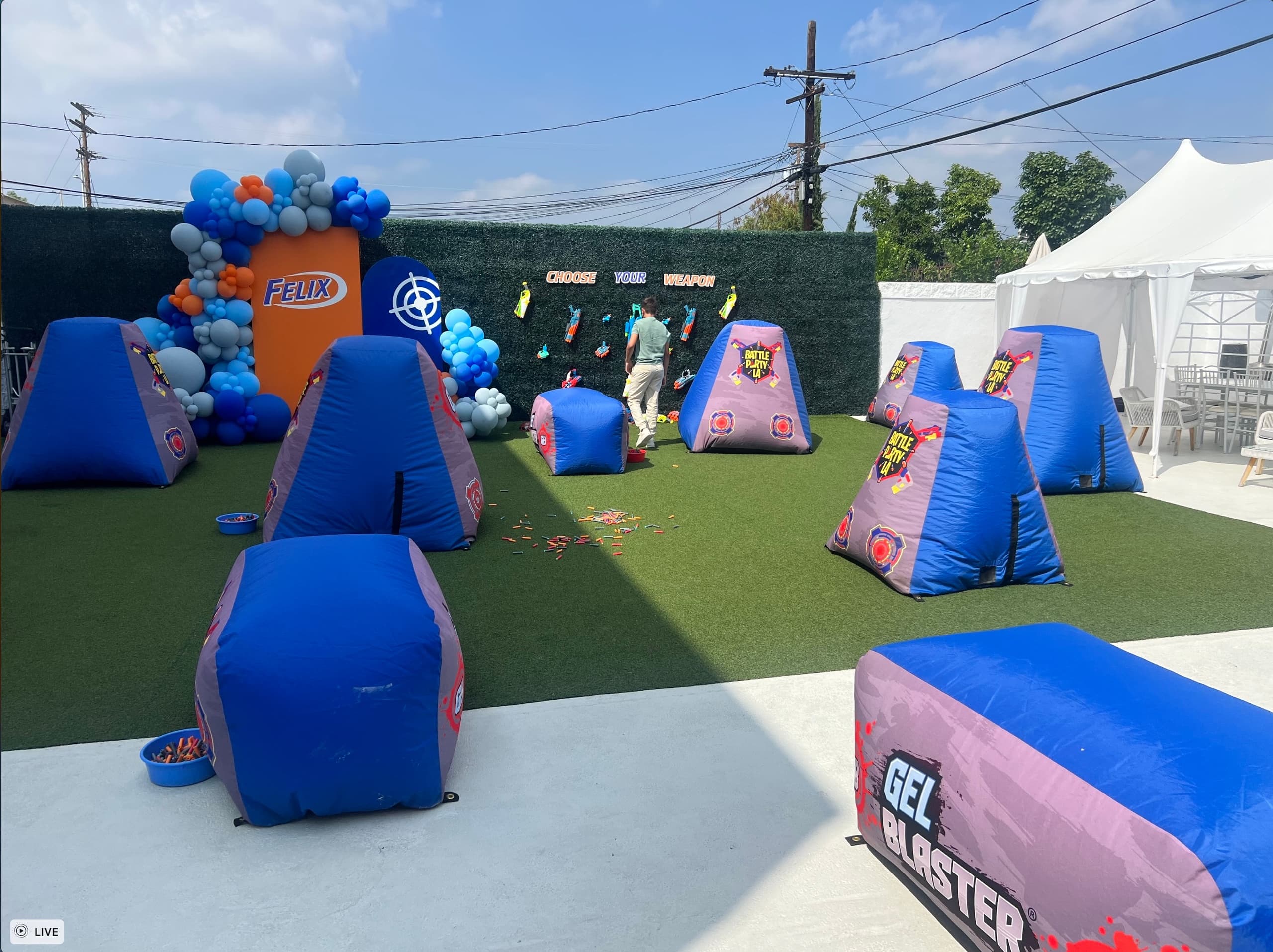 Land Adventures at Battle Party LA with Nerf Blasters