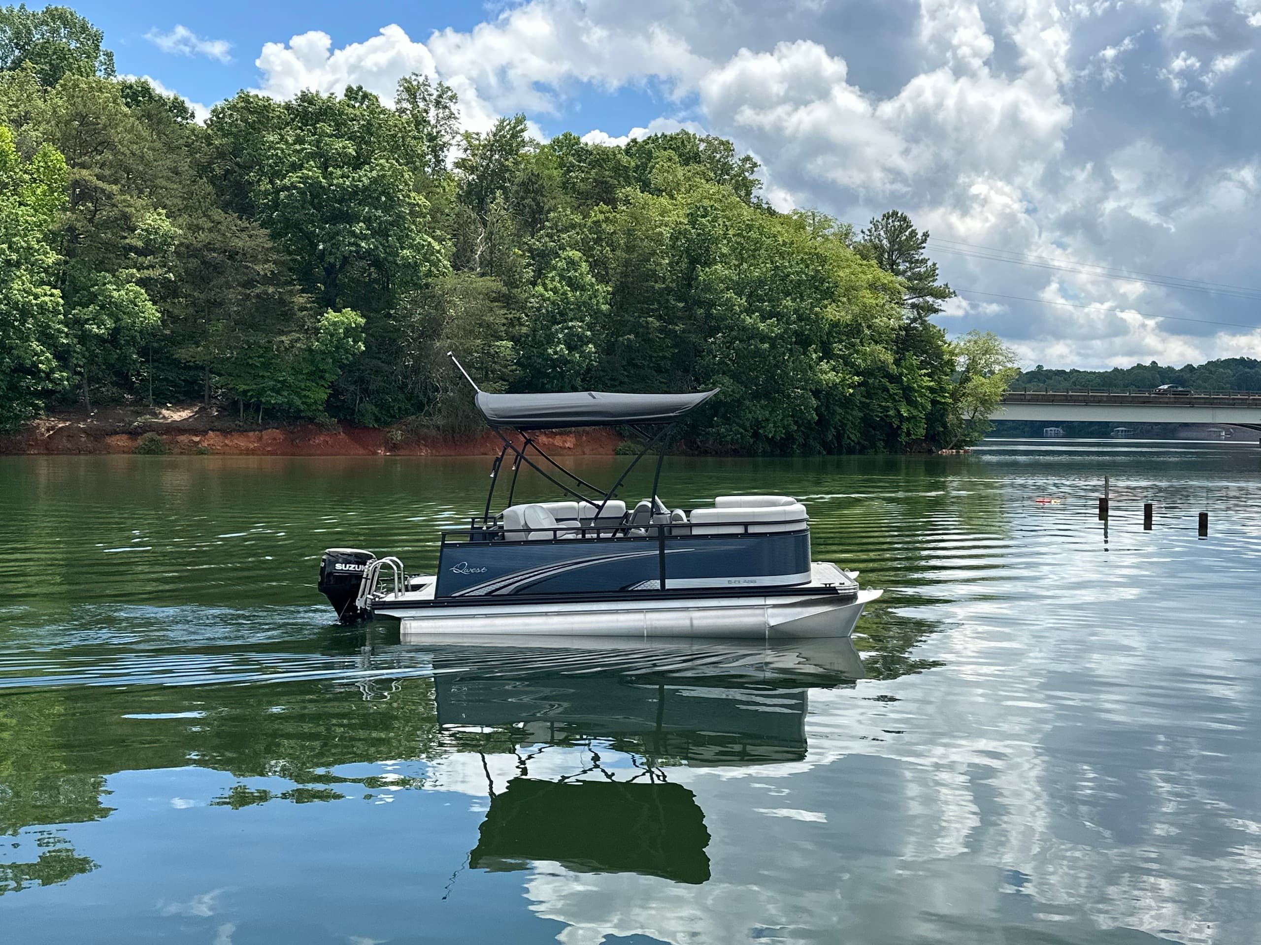 Explore Hickory Lake Aboard the Bindi 16' Qwest Pontoon for Ultimate Water Adventure