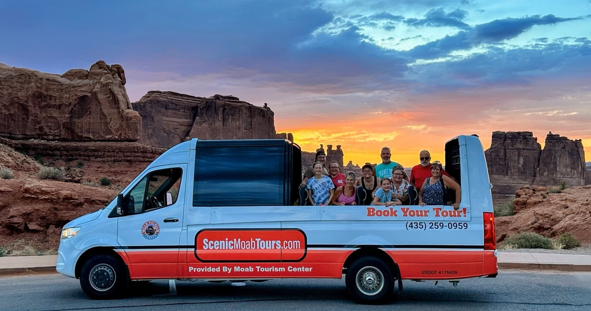Arches National Park Scenic Sunset Drive in Moab
