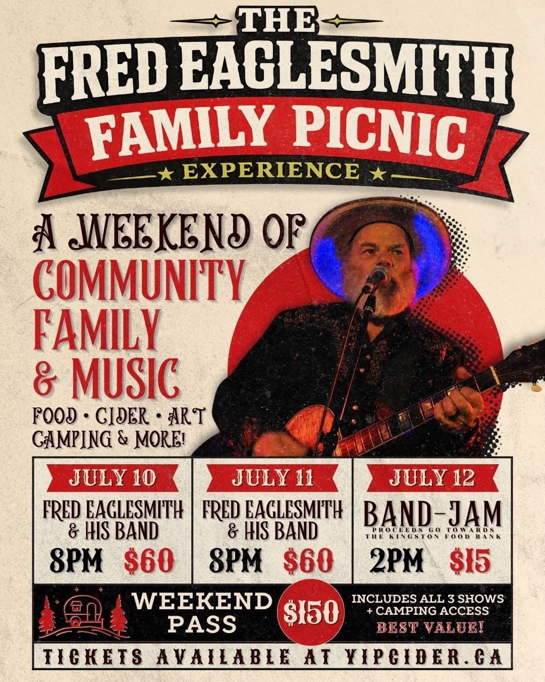 Fred Eaglesmith Family Picnic at Yip Cider: Music, Cider & Orchard Camping in Long Reach