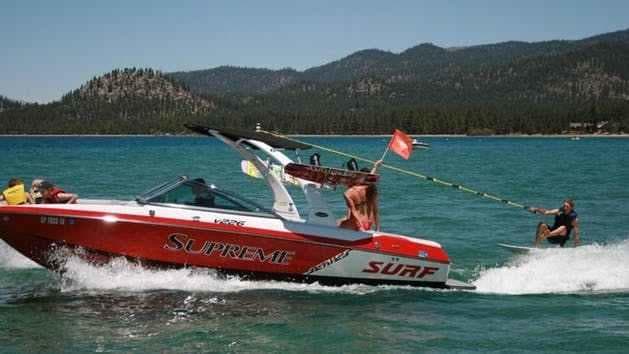 Wake Surfing Adventure on Lake Tahoe’s Pristine Waters