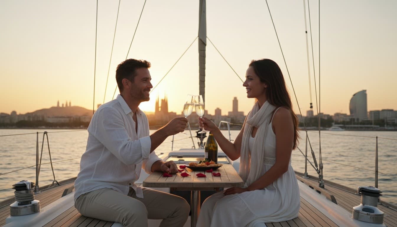 Sunset Sail Wedding in Barcelona | Boda en Velero en Barcelona photo 1