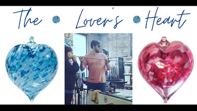 Glassblowing Workshop at Bath Aqua Glass: Heart Baubles for Couples