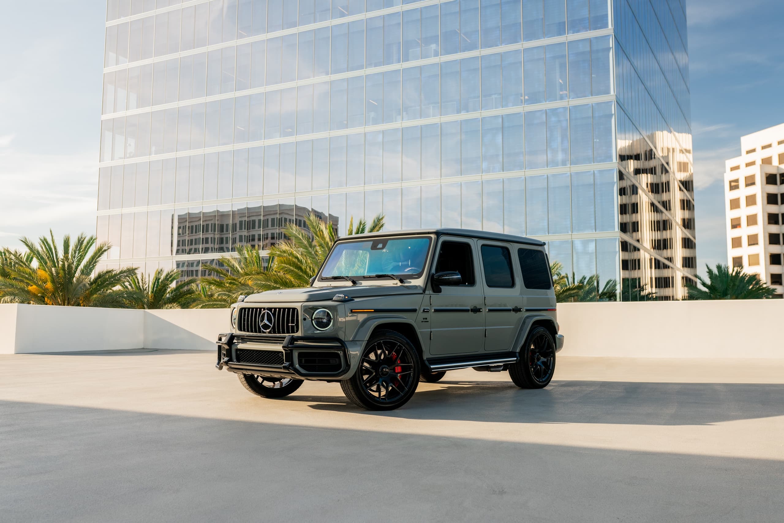 Drive the Arabian Grey Mercedes G63 AMG in Huntington Beach