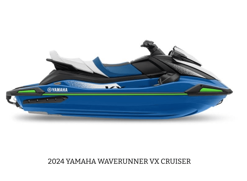 Rider-ready Yamaha WaveRunner jet ski on white studio background