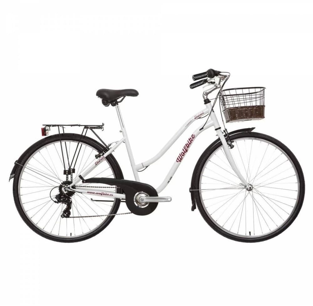 White city commuter bike with front basket for urban rentals