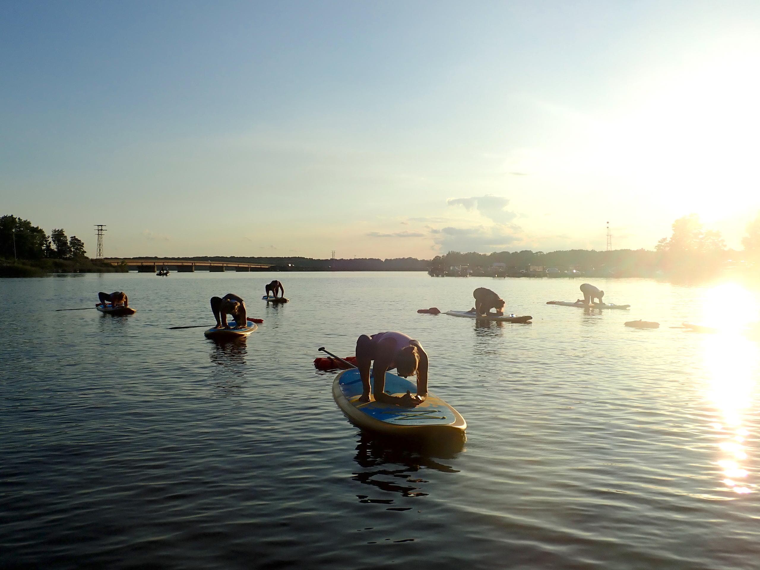 Sunset SUP Yoga on Lake Milton, Ohio