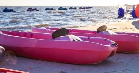 Water Activities with Lighthouse Location at Biloxi Beach