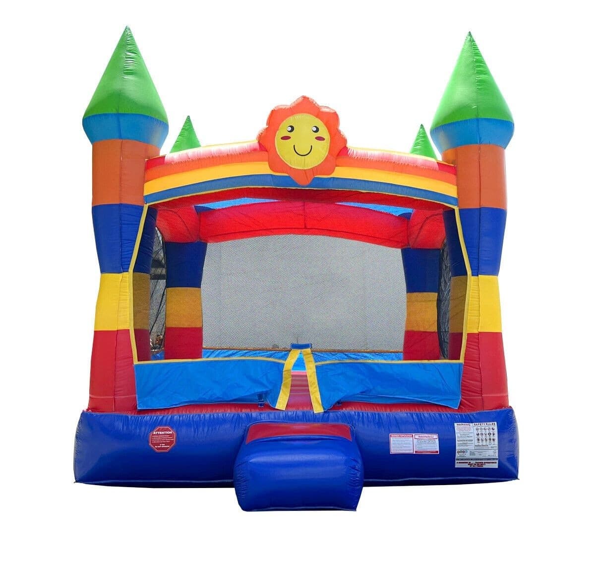 Colorful inflatable bounce house for children's backyard parties