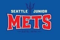 Seattle Junior Mets youth baseball logo on blue background