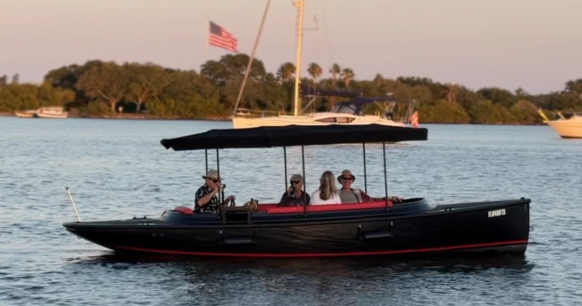 Romantic Evening Electric Boat Cruise and Dessert in Vero Beach