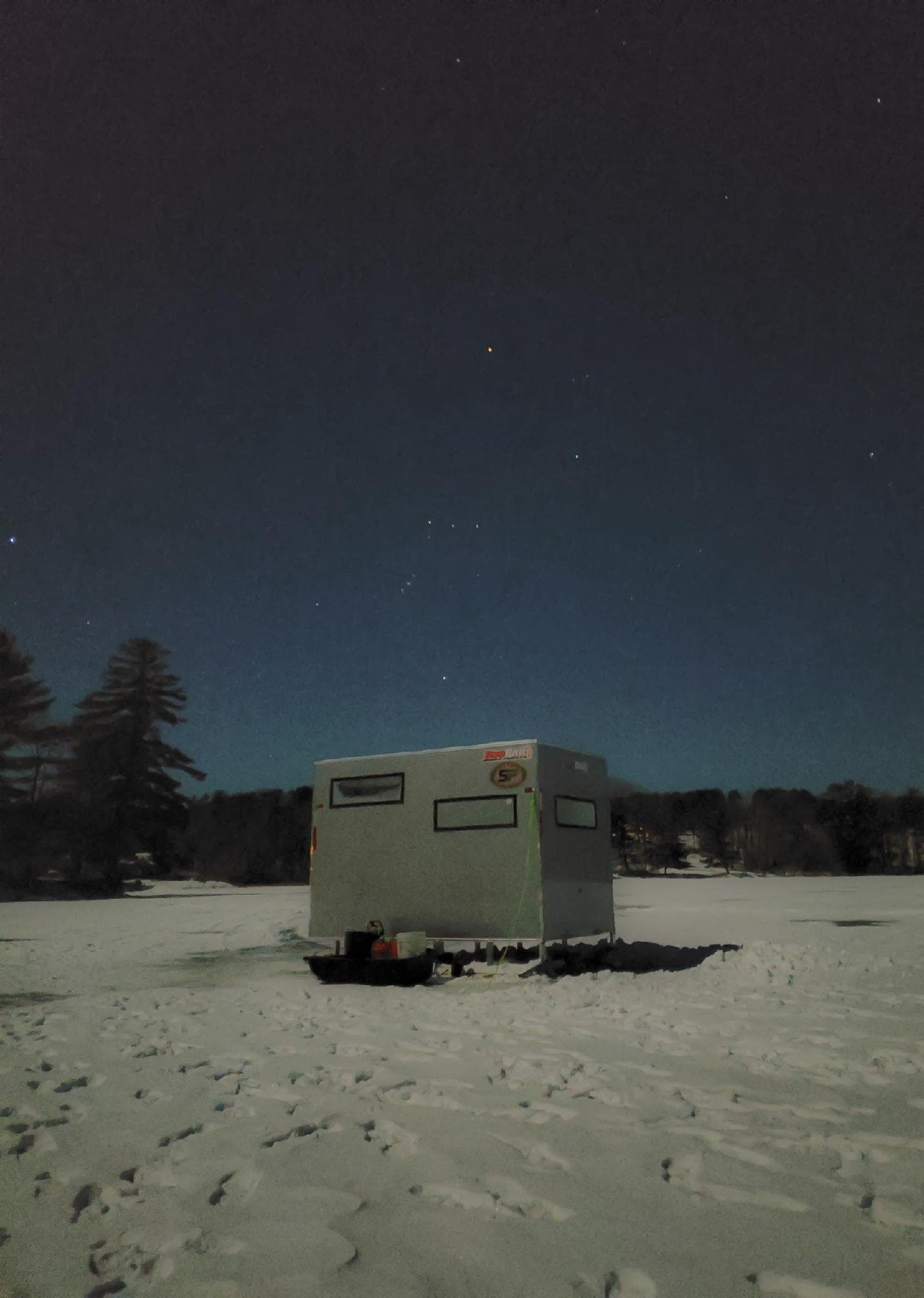 Ice Shack Overnight Stay with Six Fins Guide Service