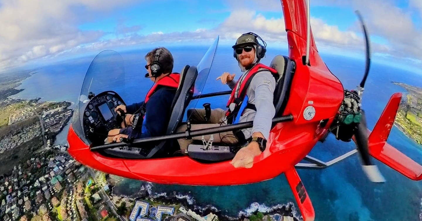 Gyroplane Flight Lessons Over Kona with Fly Gyros Hawaii