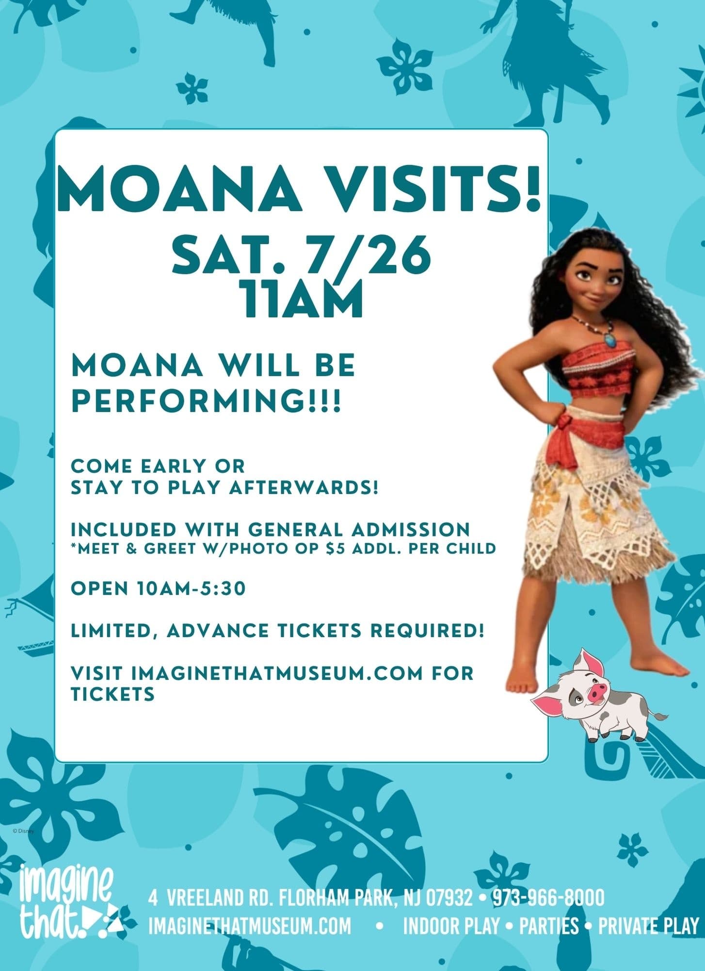 Moana is BACK! Magical Show in Florham Park, NJ