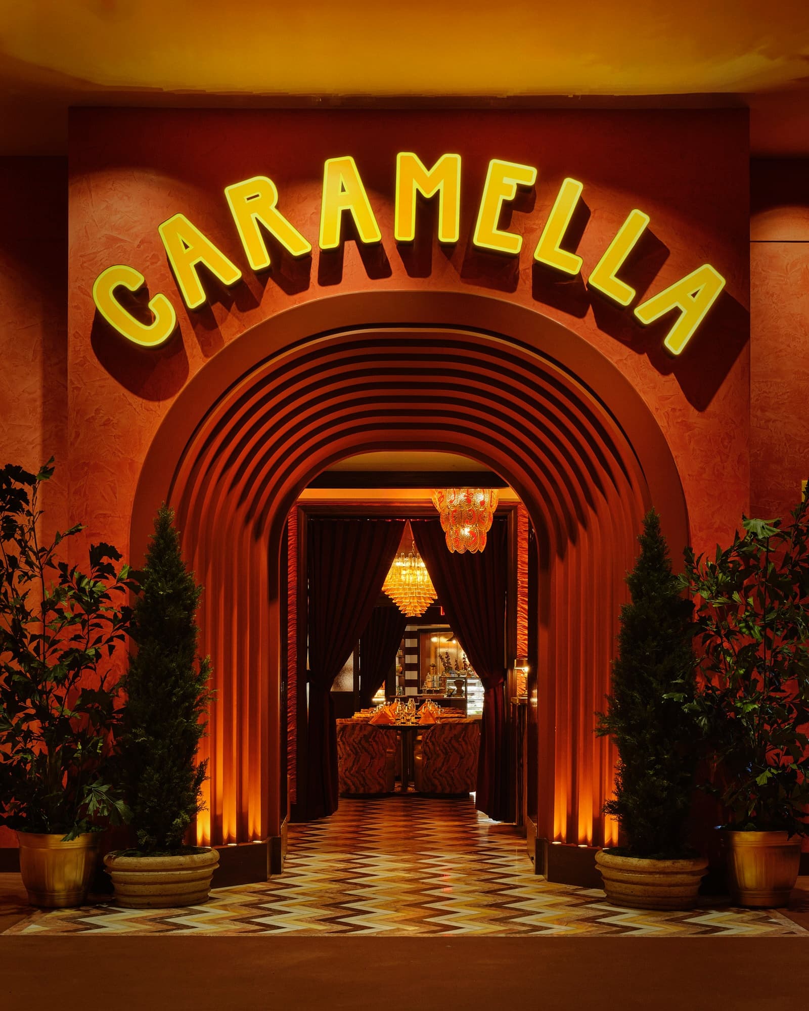 Caramella: 1970s Italian Glamour and Terrace Views on the Las Vegas Strip