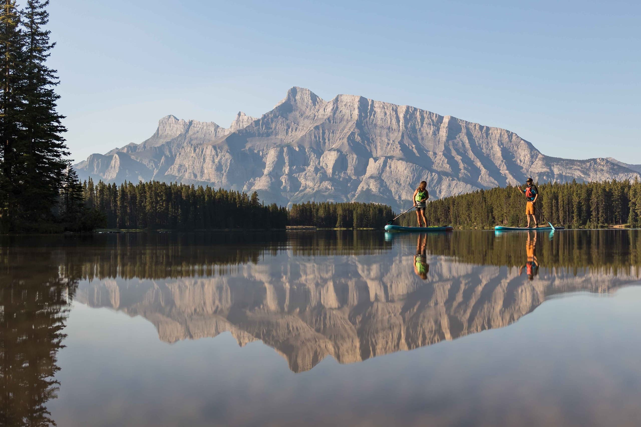 Sunrise Stand-Up Paddle on Two Jack Lake: Private Glacier-Fed SUP in Banff photo 3